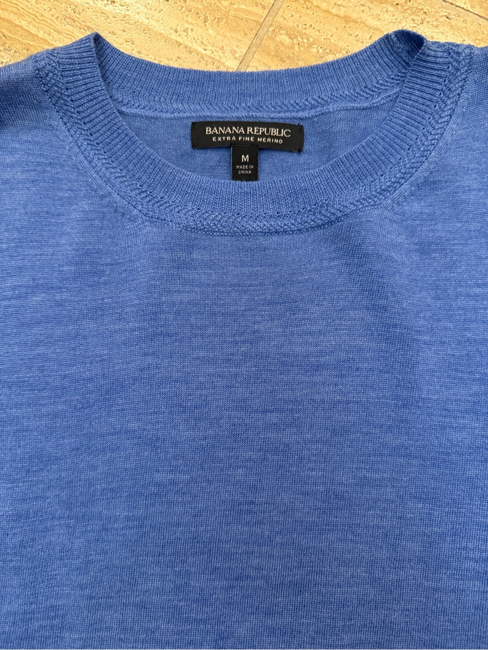 Banana Republic Extra Fine Merino Wool Sweater Cornflower Blue Medium - Picture 2 of 7